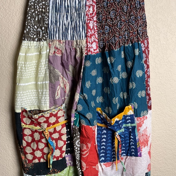 NWT Kathmandu Imports Womens O/S Patchwork Wide Leg Baggy Boho Parachute Pants - Picture 4 of 12